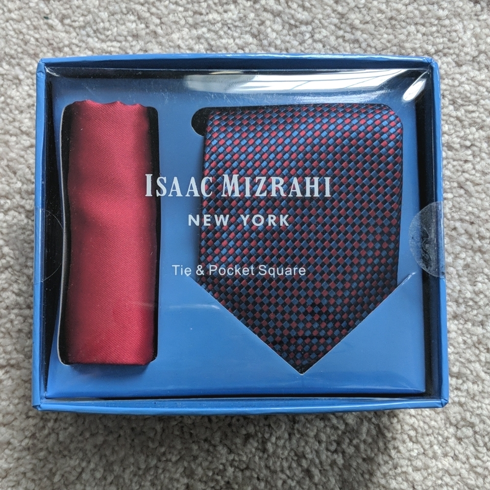 Isaac Mizrahi Tie and Pocket Square